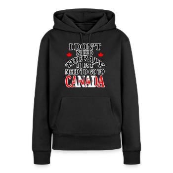 Kanada Auszeit - Frauen Premium Bio Hoodie - Schwarz - Vorne - Julia (174cm)
