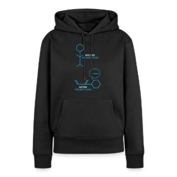 Examen de chimie - Sweat à capuche Premium bio Femme - noir - Devant - Julia (174cm)