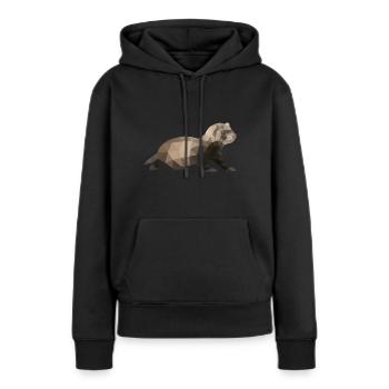 Putois polygone putois - Sweat à capuche Premium bio Femme - noir - Devant - Julia (174cm)
