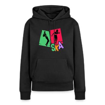 Musique ska - Sweat à capuche Premium bio Femme - noir - Devant - Julia (174cm)