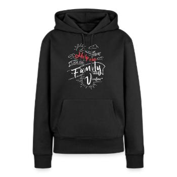 Vacances en famille en famille - Sweat à capuche Premium bio Femme - noir - Devant - Julia (174cm)