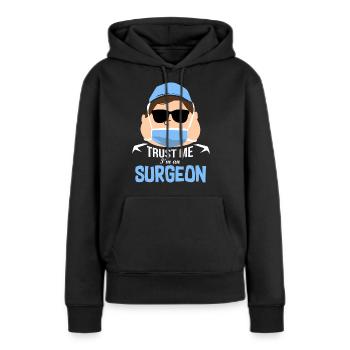 Chirurgien médecin - Sweat à capuche Premium bio Femme - noir - Devant - Julia (174cm)