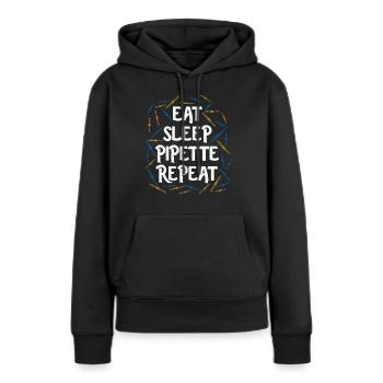 Recherche en biologie - Sweat à capuche Premium bio Femme - noir - Devant - Julia (174cm)