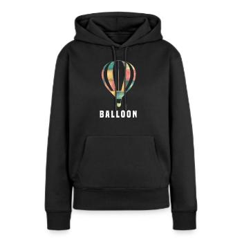 Montgolfière - Sweat à capuche Premium bio Femme - noir - Devant - Julia (174cm)