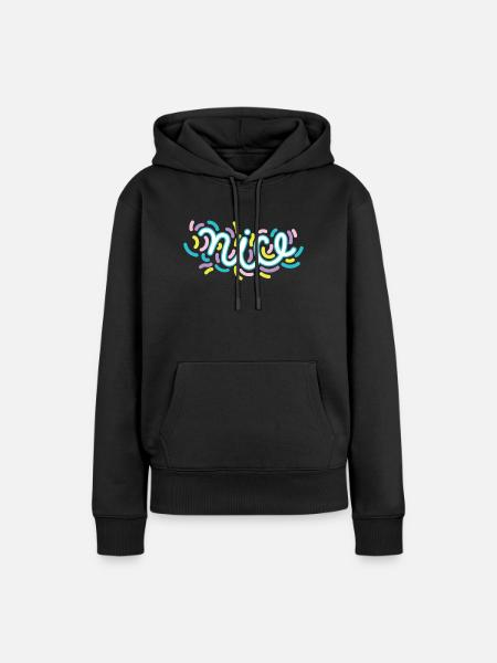 Nice - Frauen Premium Bio Hoodie - Schwarz