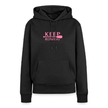 Rameurs - Sweat à capuche Premium bio Femme - noir - Devant - Julia (174cm)