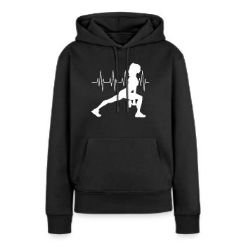 Fitness Squads Frau - Frauen Premium Bio Hoodie - Schwarz - Vorne - Julia (174cm)