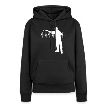 Dart Dartpfeil Dartboard - Frauen Premium Bio Hoodie - Schwarz - Vorne - Julia (174cm)