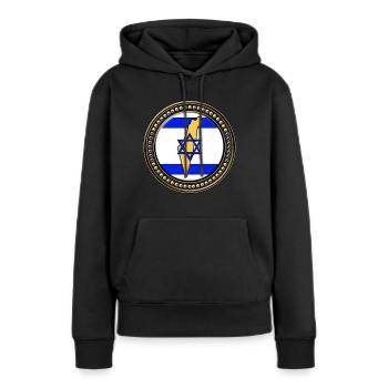 Israel Flagge Landkarte - Frauen Premium Bio Hoodie - Schwarz - Vorne - Julia (174cm)