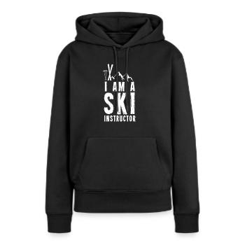 Ski moniteur de ski Moniteur de ski Ski Instructor - Sweat à capuche Premium bio Femme - noir - Devant - Julia (174cm)