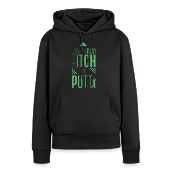 Pitching Pitch et Putt Pitch & Putt Golf Putter - Sweat à capuche Premium bio Femme - noir - Devant - Julia (174cm)