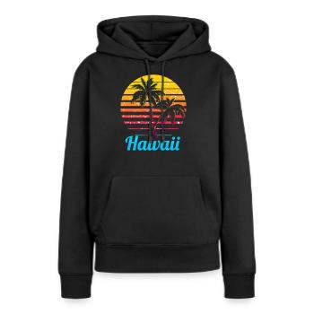 Hawaii USA Palmen Strand - Frauen Premium Bio Hoodie - Schwarz - Vorne - Julia (174cm)