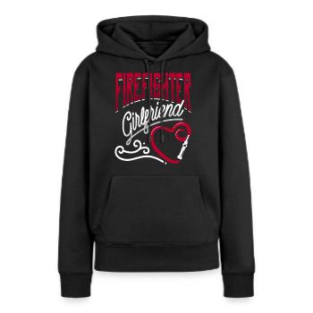 pompier - Sweat à capuche Premium bio Femme - noir - Devant - Julia (174cm)