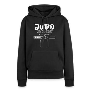 Judo Abzeichen - Frauen Premium Bio Hoodie - Schwarz - Vorne - Julia (174cm)