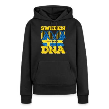 Schweden Sverige Wikinger Flagge Skandinavien DNA - Frauen Premium Bio Hoodie - Schwarz - Vorne - Julia (174cm)