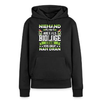 Biologiste biologiste - Sweat à capuche Premium bio Femme - noir - Devant - Julia (174cm)
