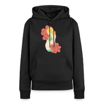 Blumen Schwangerschaft Schwanger Geburt Geschenk - Frauen Premium Bio Hoodie - Schwarz - Vorne - Julia (174cm)