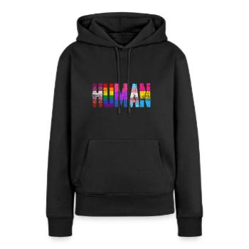 LGBT - Sweat à capuche Premium bio Femme - noir - Devant - Julia (174cm)