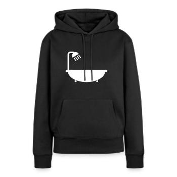 Baignoire avec pommeau de douche - Sweat à capuche Premium bio Femme - noir - Devant - Julia (174cm)
