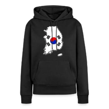 Südkorea Flagge Landkarte - Frauen Premium Bio Hoodie - Schwarz - Vorne - Julia (174cm)