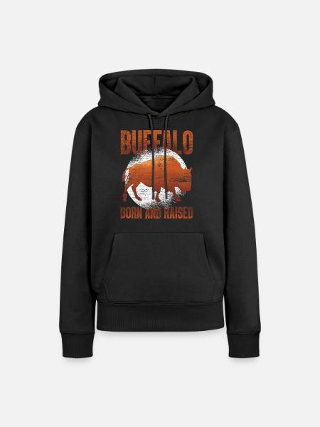Büffel - Frauen Premium Bio Hoodie - Schwarz