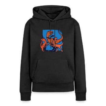Papa Dino Fête Des Pères - Sweat à capuche Premium bio Femme - noir - Devant - Julia (174cm)