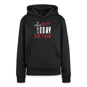 diable - Sweat à capuche Premium bio Femme - noir - Devant - Julia (174cm)