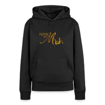 Mariage de fiançailles - Sweat à capuche Premium bio Femme - noir - Devant - Julia (174cm)
