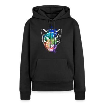 Jaguar Leopard Panther Cat - Sweat à capuche Premium bio Femme - noir - Devant - Julia (174cm)
