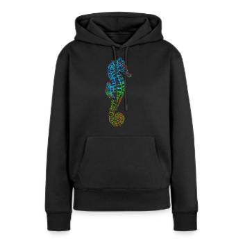 Seepferd Seepferdchen Seahorse - Frauen Premium Bio Hoodie - Schwarz - Vorne - Julia (174cm)