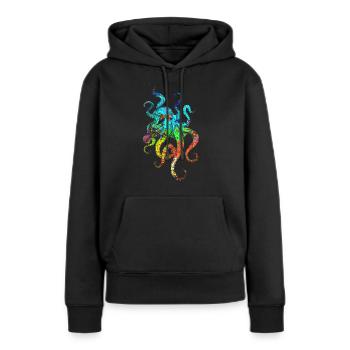 Octopus Kraken Tintenfisch Meer Ozean - Frauen Premium Bio Hoodie - Schwarz - Vorne - Julia (174cm)