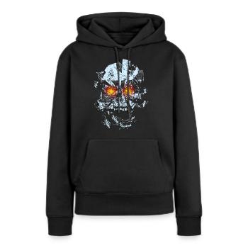 Totenkopf Schädel Skull Explosion - Frauen Premium Bio Hoodie - Schwarz - Vorne - Julia (174cm)