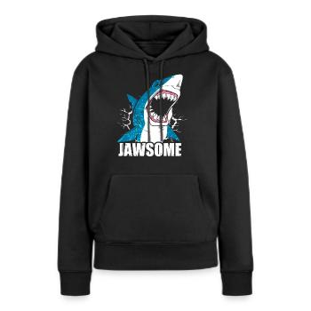 Hai Haifisch - Frauen Premium Bio Hoodie - Schwarz - Vorne - Julia (174cm)