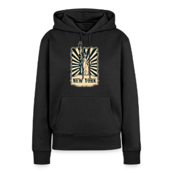 New York Freiheitsstatue - Frauen Premium Bio Hoodie - Schwarz - Vorne - Julia (174cm)