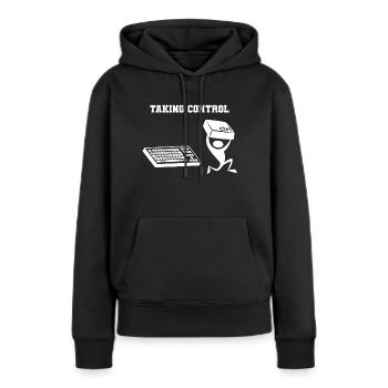 Taking Control - Sweat à capuche Premium bio Femme - noir - Devant - Julia (174cm)