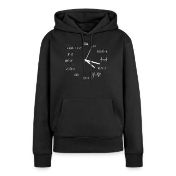 Uhr Mathematik - Frauen Premium Bio Hoodie - Schwarz - Vorne - Julia (174cm)