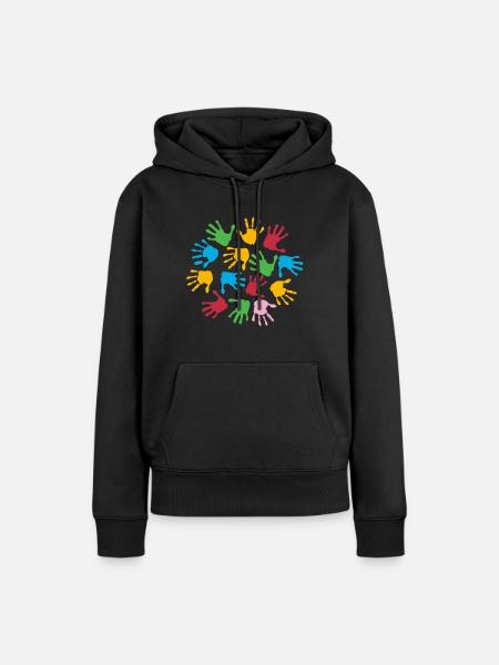 Kindergarten Basteln - Frauen Premium Bio Hoodie - Schwarz