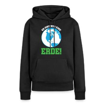 Protection de l’environnement - Sweat à capuche Premium bio Femme - noir - Devant - Julia (174cm)