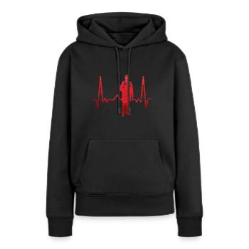 Arzt Chirurgie Herzschlag - Frauen Premium Bio Hoodie - Schwarz - Vorne - Julia (174cm)