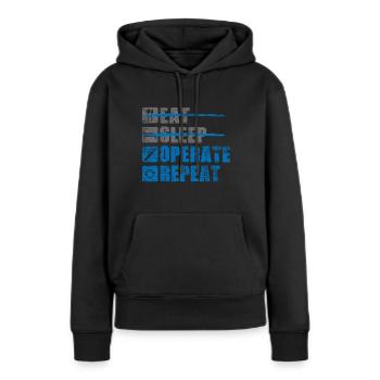 Chirurgien - Sweat à capuche Premium bio Femme - noir - Devant - Julia (174cm)