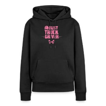 LKW Fahrerin LKW Fahrerin LKW Fahrerin - Frauen Premium Bio Hoodie - Schwarz - Vorne - Julia (174cm)