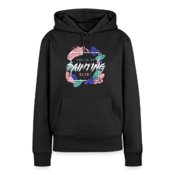 Maler - Frauen Premium Bio Hoodie - Schwarz - Vorne - Julia (174cm)