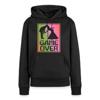 Hochzeit - game over. Das Spiel ist aus. - Frauen Premium Bio Hoodie - Schwarz - Vorne - Julia (174cm)