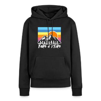 Wandern Wanderung - Frauen Premium Bio Hoodie - Schwarz - Vorne - Julia (174cm)