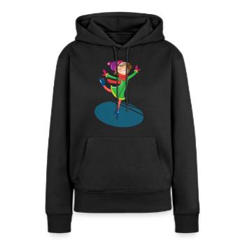 Eiskunstläuferin - Frauen Premium Bio Hoodie - Schwarz - Vorne - Julia (174cm)