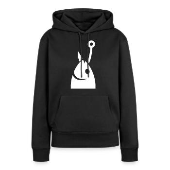 Tête de poisson sur le crochet - Sweat à capuche Premium bio Femme - noir - Devant - Julia (174cm)