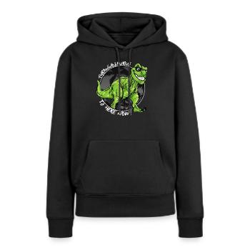 Costume T-Rex Tyrannosaurus Dino Boy Cadeau - Sweat à capuche Premium bio Femme - noir - Devant - Julia (174cm)