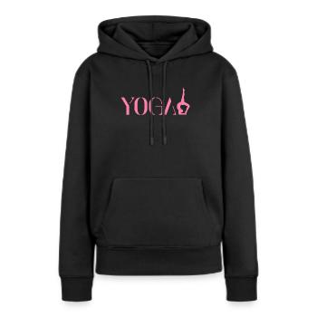 Yoga Yoga Yoga Yoga - Sweat à capuche Premium bio Femme - noir - Devant - Julia (174cm)