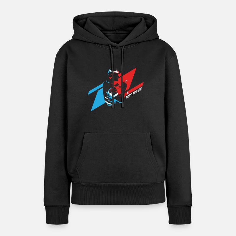 acryliques - Sweat à capuche Premium bio Femme - noir