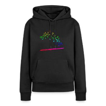 Flöte Melodie - Frauen Premium Bio Hoodie - Schwarz - Vorne - Julia (174cm)